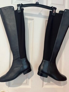 Michael Kors Black Over-the-Knee Stretch Leather Boots